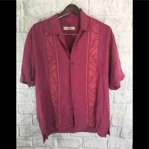 Tommy Bahama 100% Silk Hawaiian Size L